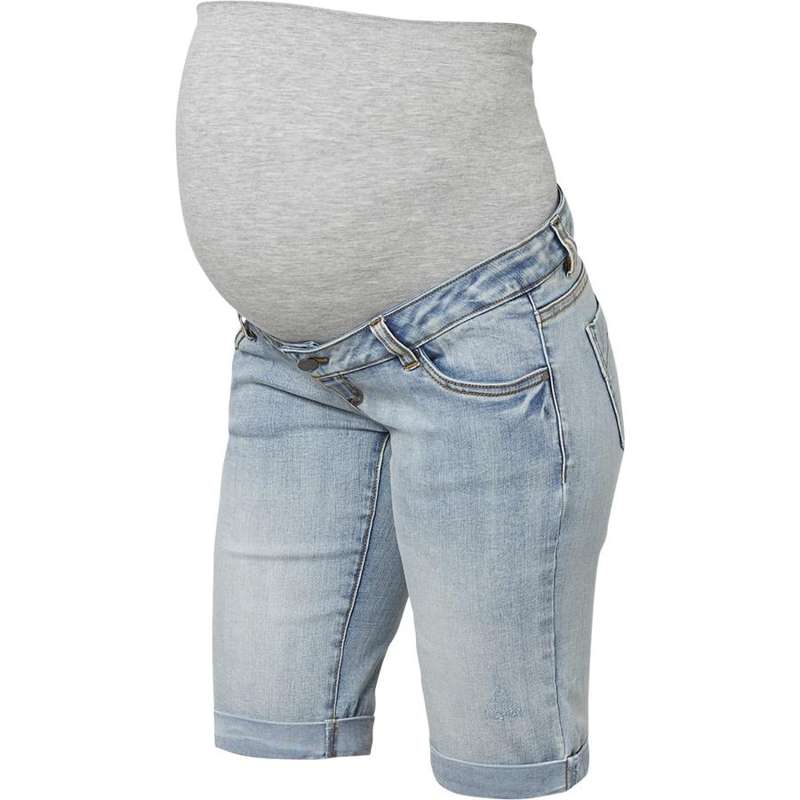 Marbella Slimfit Bermuda Venteshorts   Denimblå fra Mamalicious