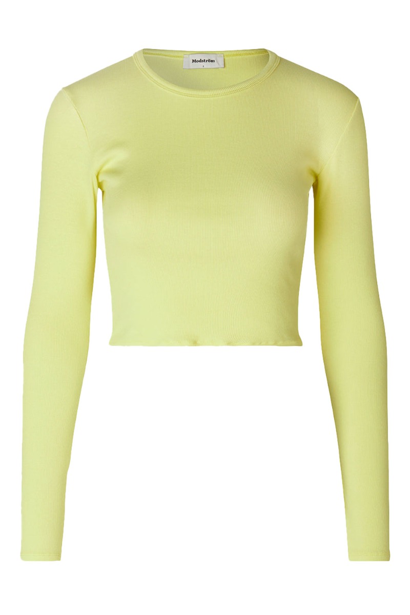 Bluse   Igormd Ls Crop Top   Yellow Pear fra Modström