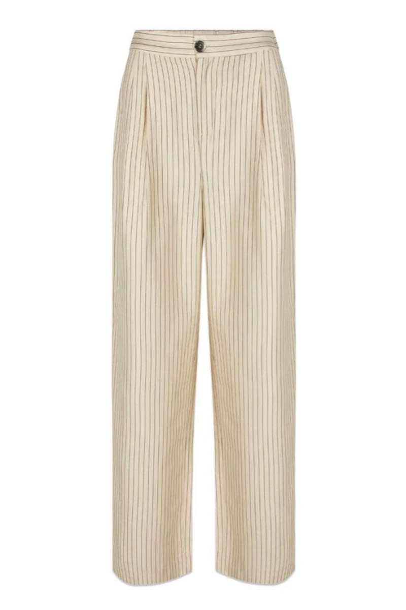 Bukser   Isabelmd Pants   Summer Sand Pinstripe fra Modström