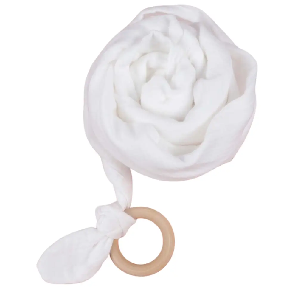 Muslin Babytæppe Med Ring Off White fra Cigit