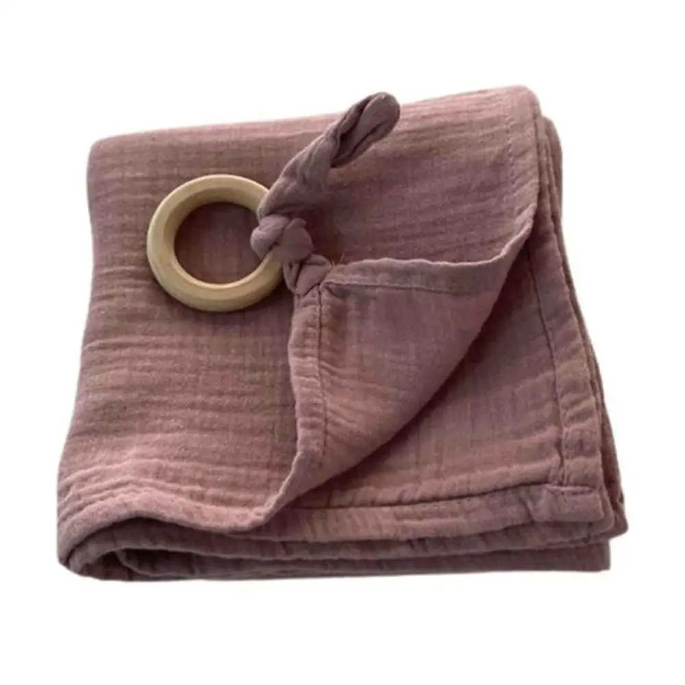 Muslin Babytæppe Med Ring   Gammel Rosa fra Cigit