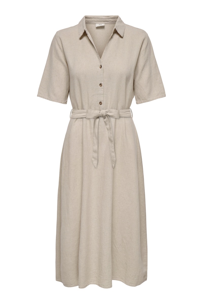 Kjole   Say 2 4 Midi Shirt Dress   Oatmeal fra Jdy