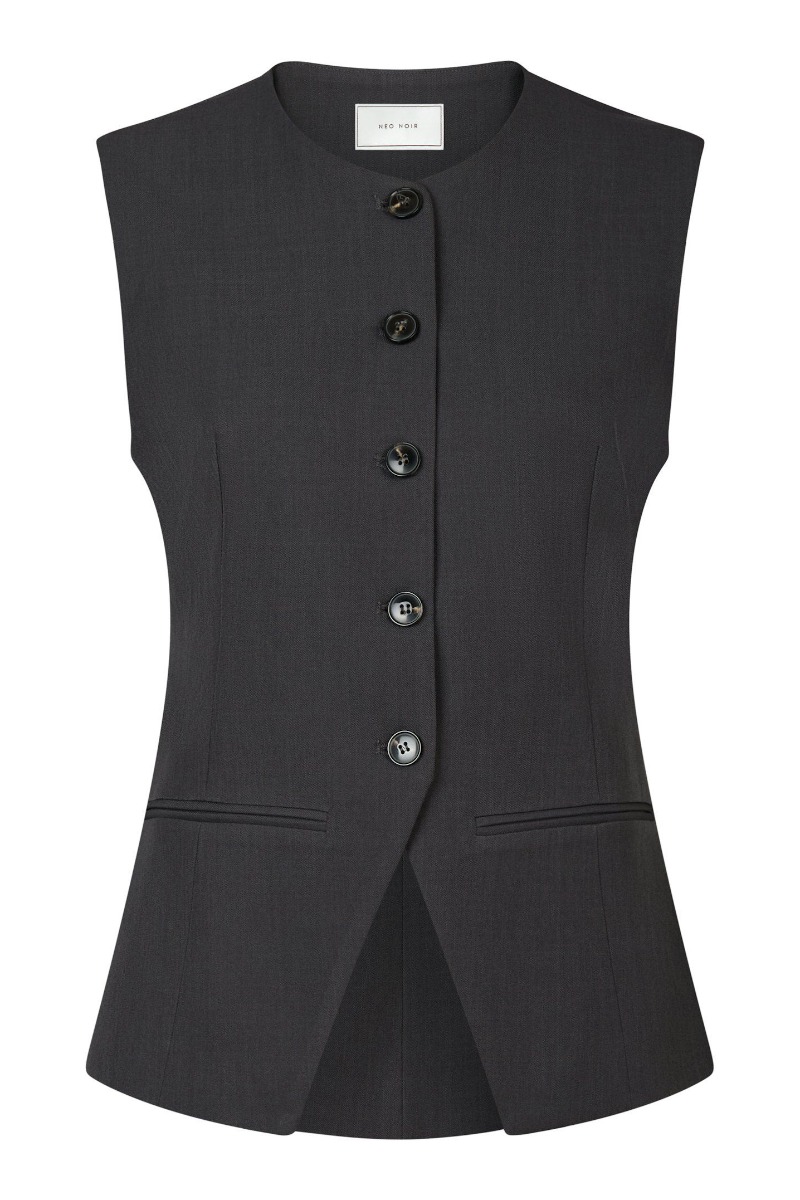 Vest   Fabia Structure Waistcoat   Dark Grey fra Neo Noir