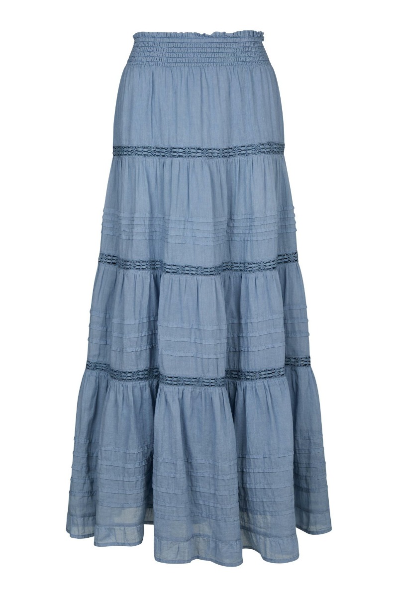 Nederdel   Felicia S Voile Skirt   Smoke Blue (levering Slut April) fra Neo Noir