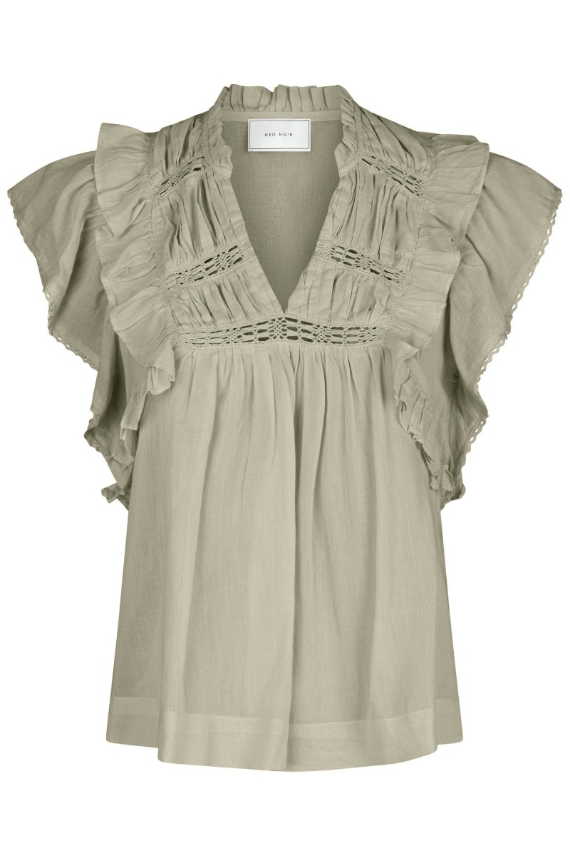 Top   Jayla S Voile Top   Smoke Green fra Neo Noir