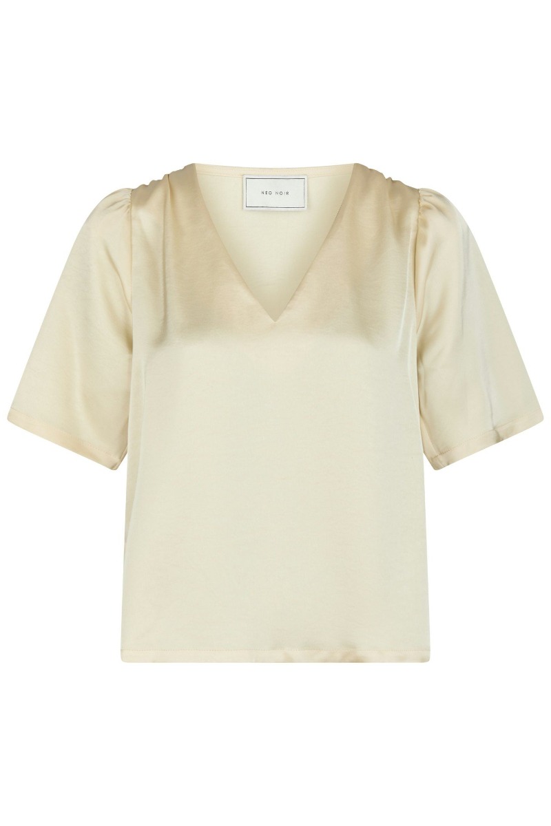 Bluse   Largo Heavy Sateen Blouse   Light Yellow fra Neo Noir