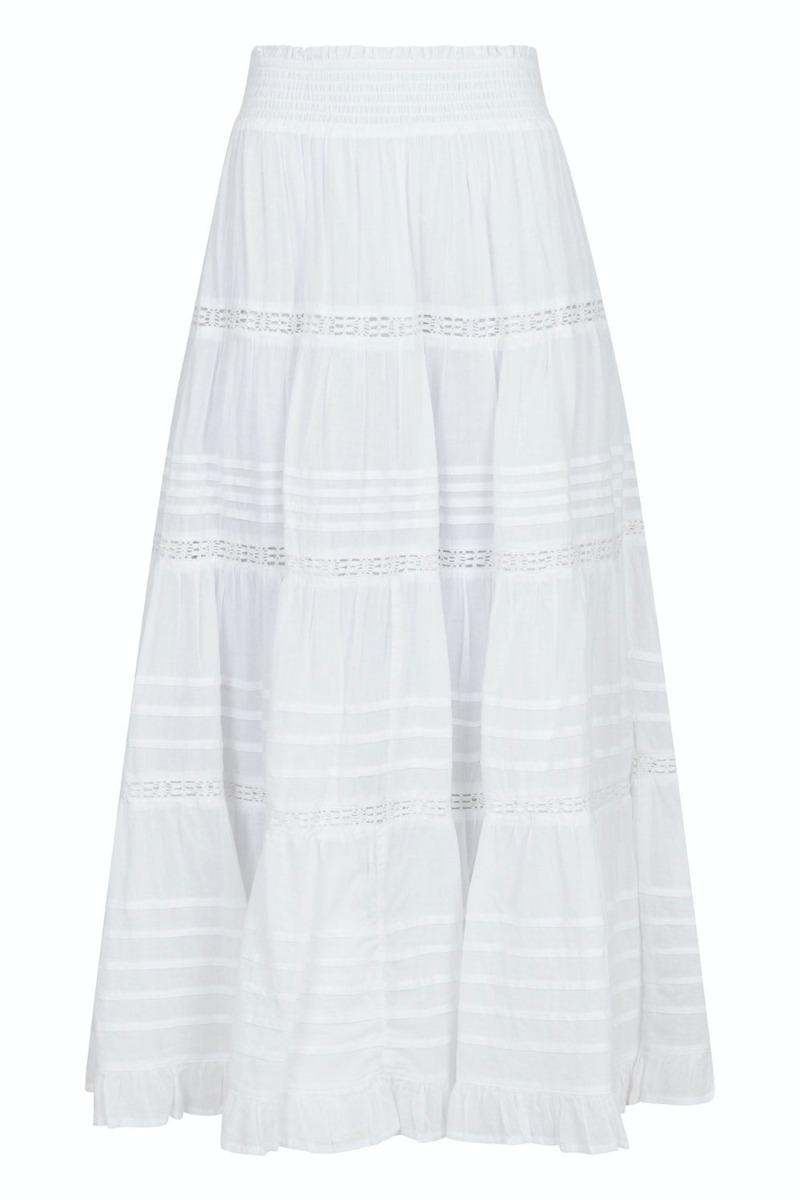 Nederdel   Felicia S Voile Skirt   White fra Neo Noir