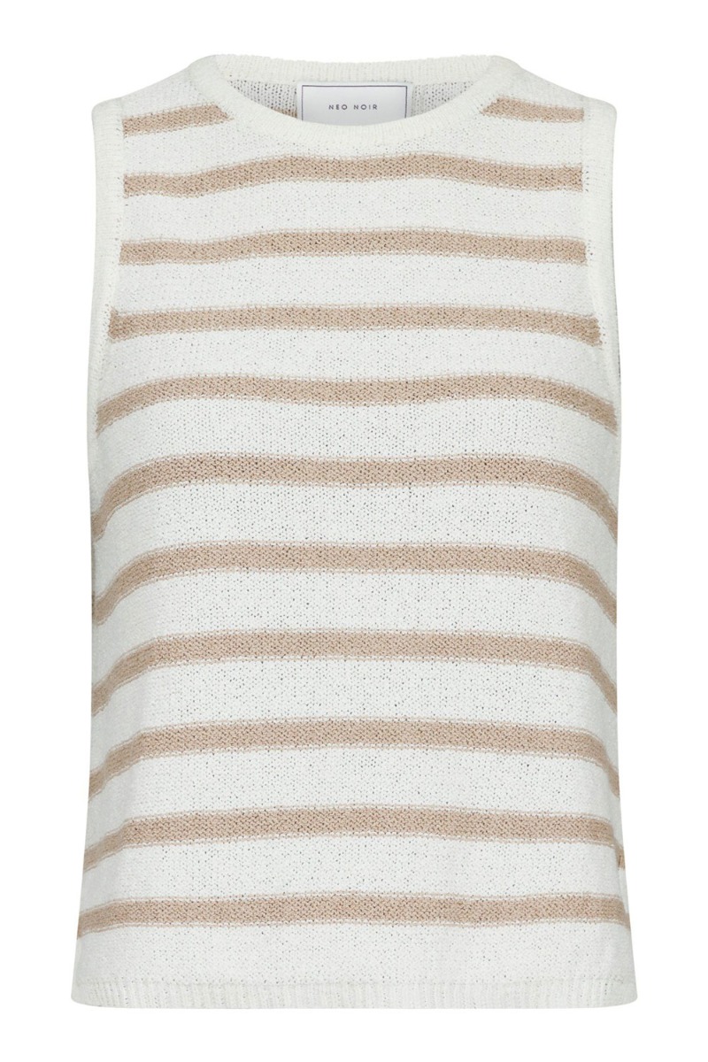 Top   Chira Boucle Knit Stripe Top   Sand fra Neo Noir