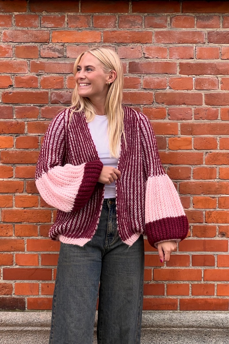 Cardigan   Liana Knit Cardigan   Rust Blush Combo fra Noella