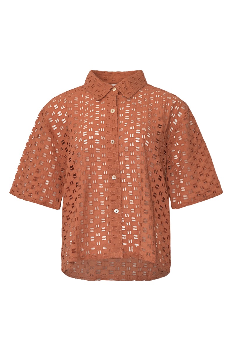 Bluse   Kealy Shirt   Terracotta (levering Midt Marts) fra Noella