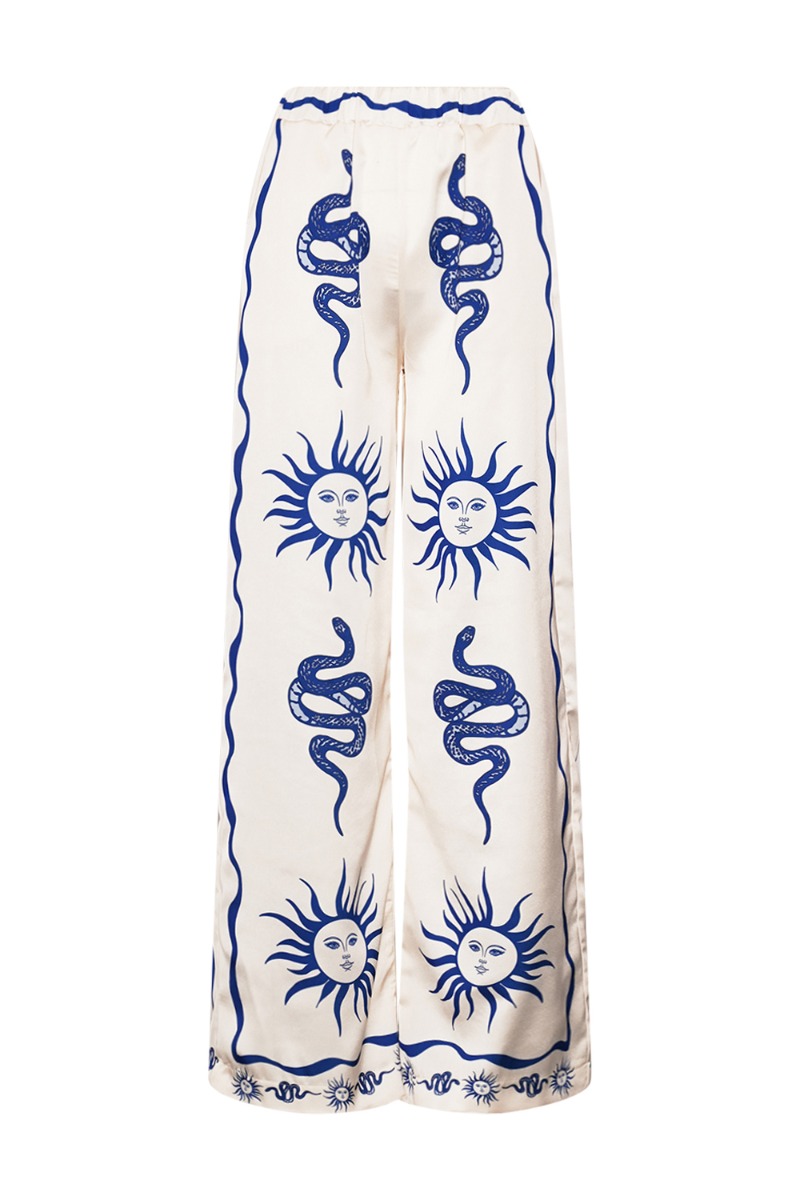 Bukser   Kimona Pants   Chana Blue Print (levering Midt Marts) fra Noella