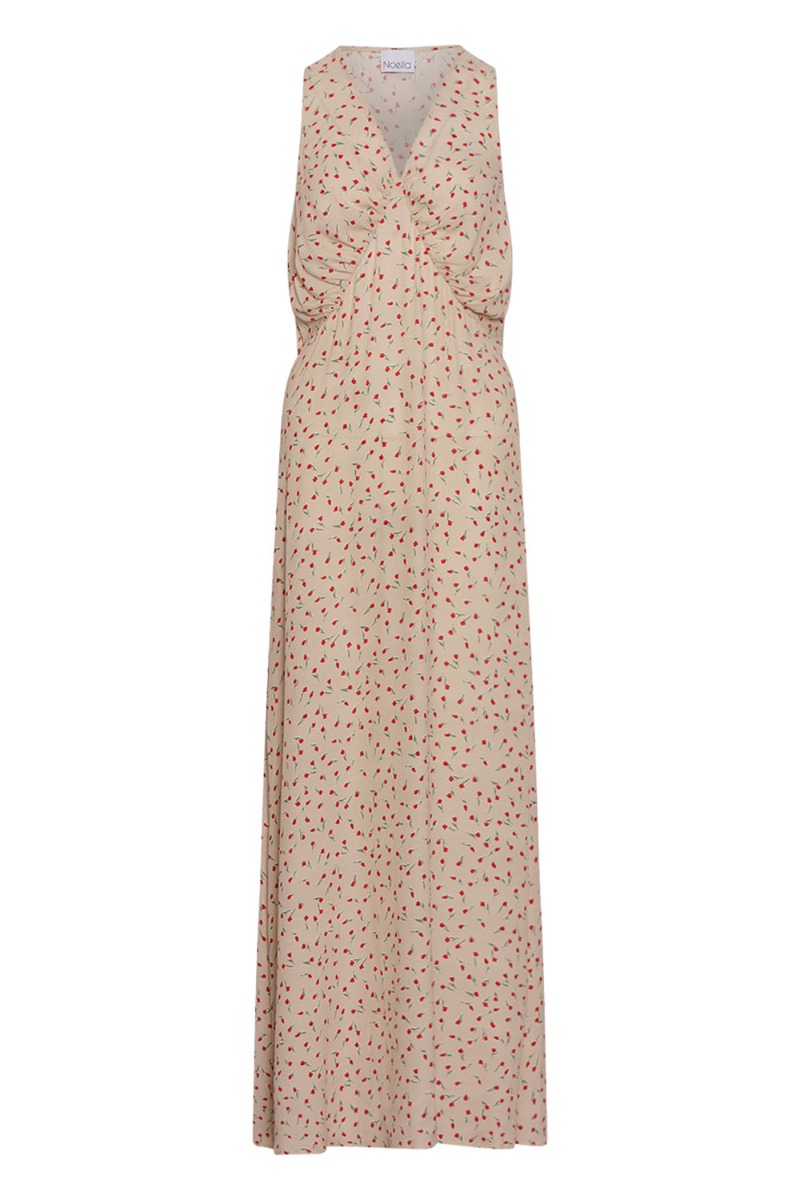 Kjole   Sicily Dress   Cream Red Mini Flower fra Noella