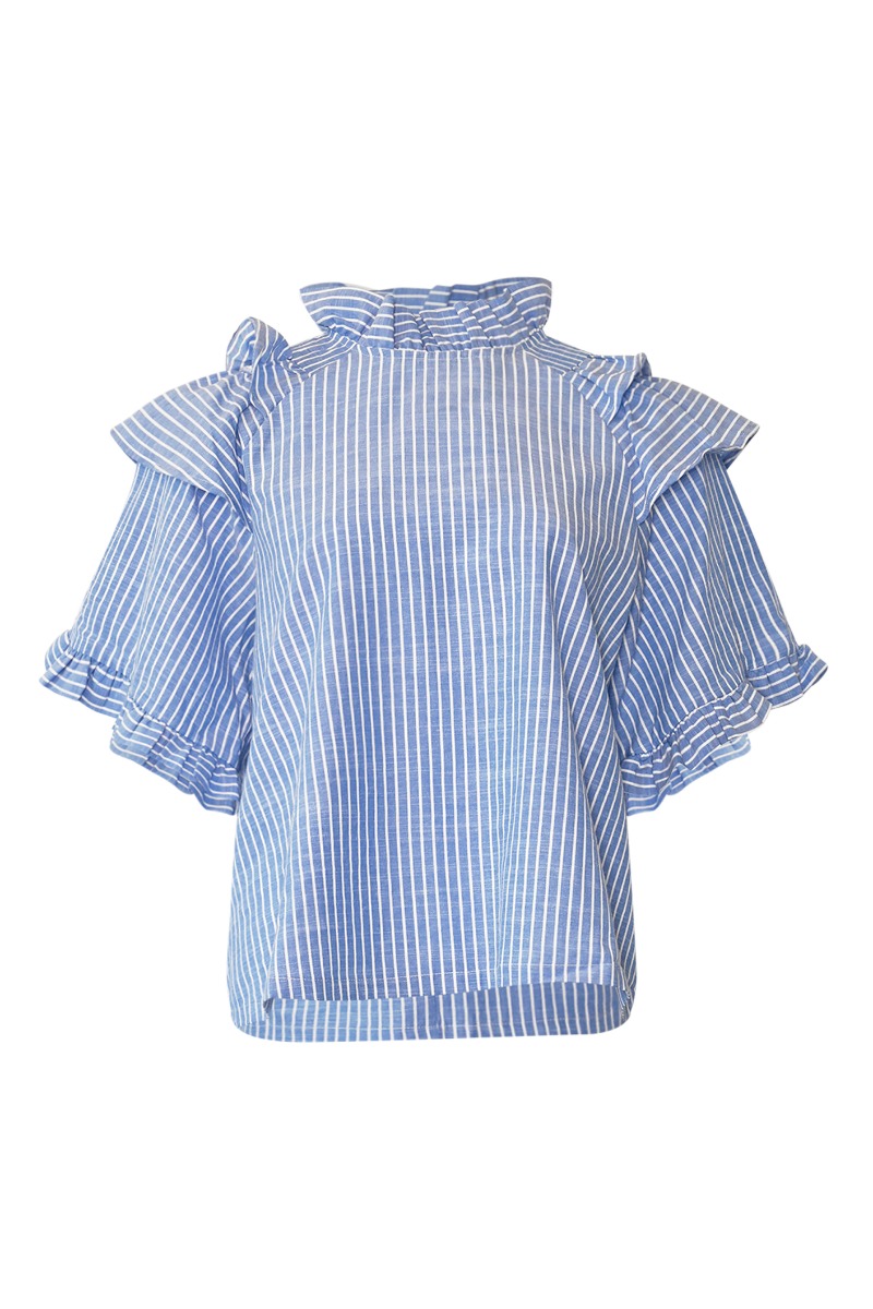 Bluse   Lesly Blouse   Blue Stripe (levering Start April) fra Noella