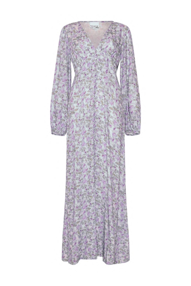 Kjole   Lilith Maxi Dress   Cinthia Blue Print (levering Slut Marts) fra Noella