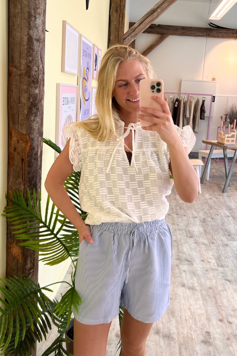 Shorts   Sabine Shorts   Blue Stripe fra Noella