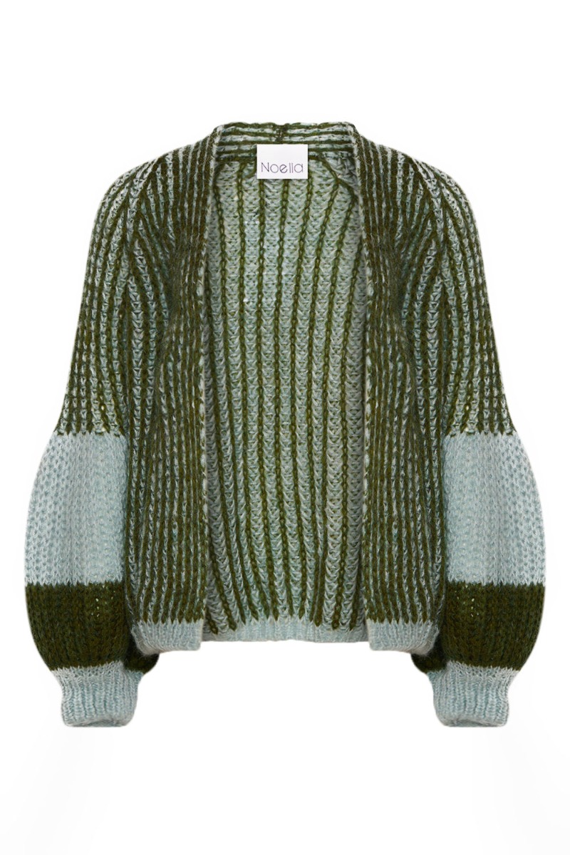 Strik   Liana Knit Cardigan   Light Blue Army fra Noella