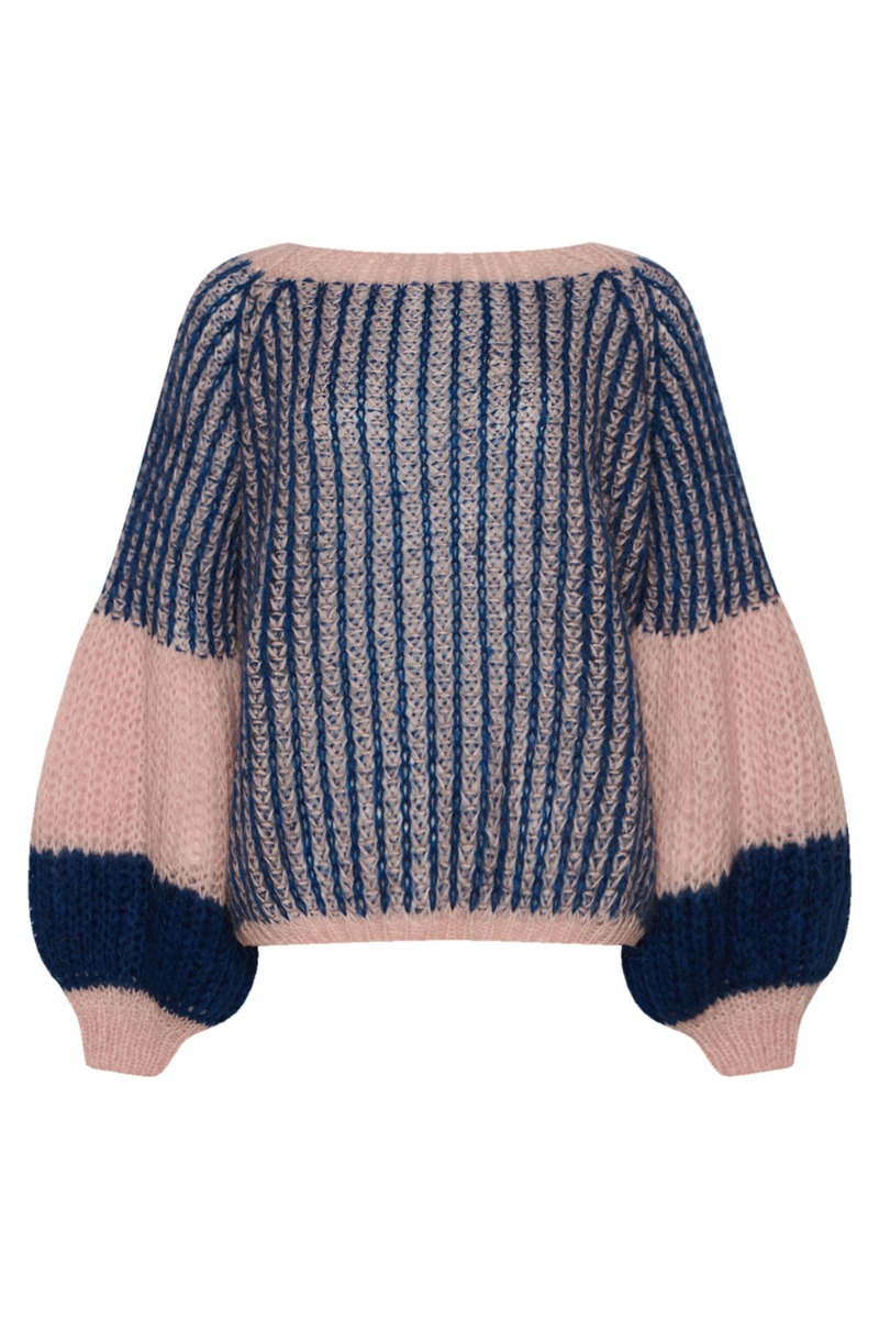 Strik   Liana Knit Sweater   Rose Navy fra Noella