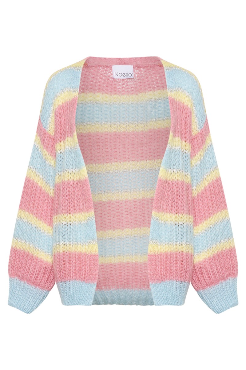 Cardigan   Pacific Knit Cardigan   Light Blue Rose Mix fra Noella