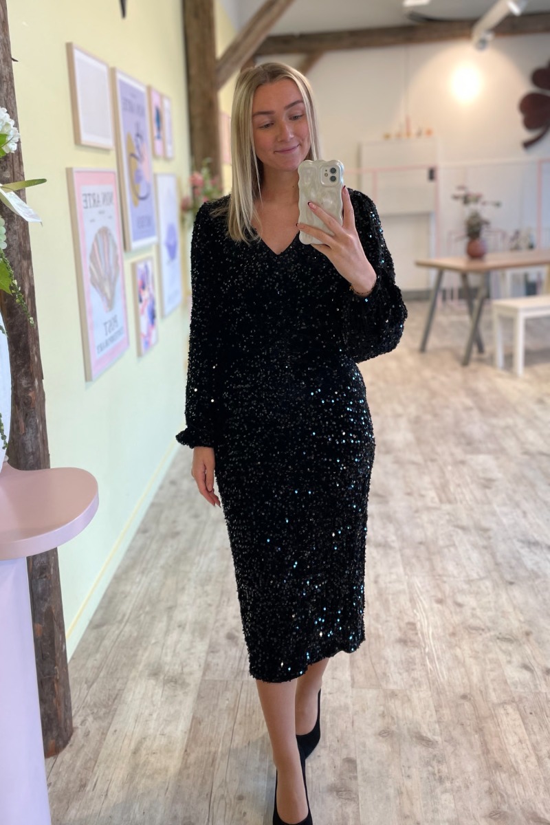 Kjole   Teagan Lg Dress   Black fra Noella