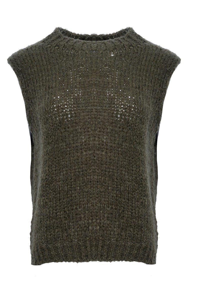 Vest   Kala Vest Wool   12507   Army fra Noella