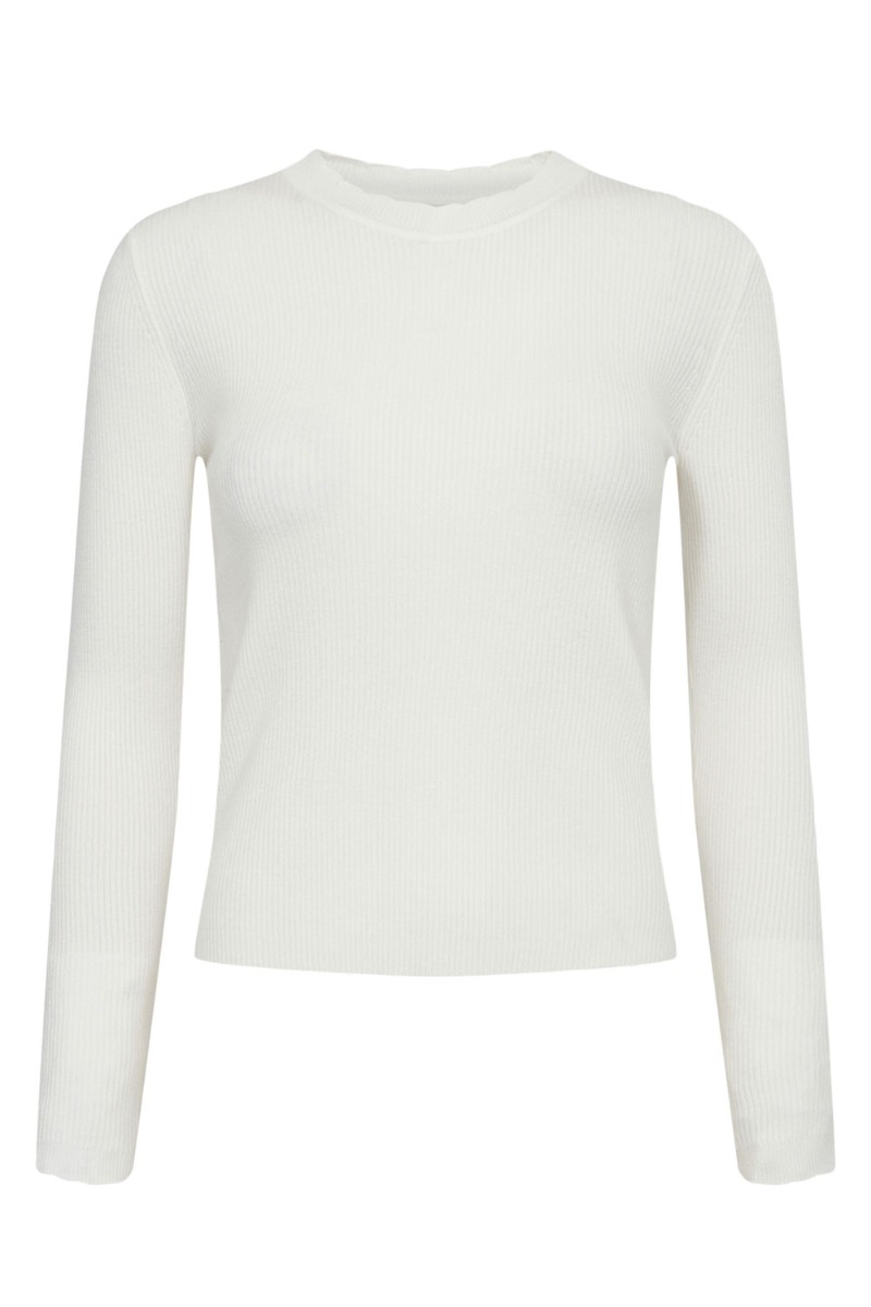 Bluse   Nuroa O Neck Pullover   Cloud Dancer fra Nümph
