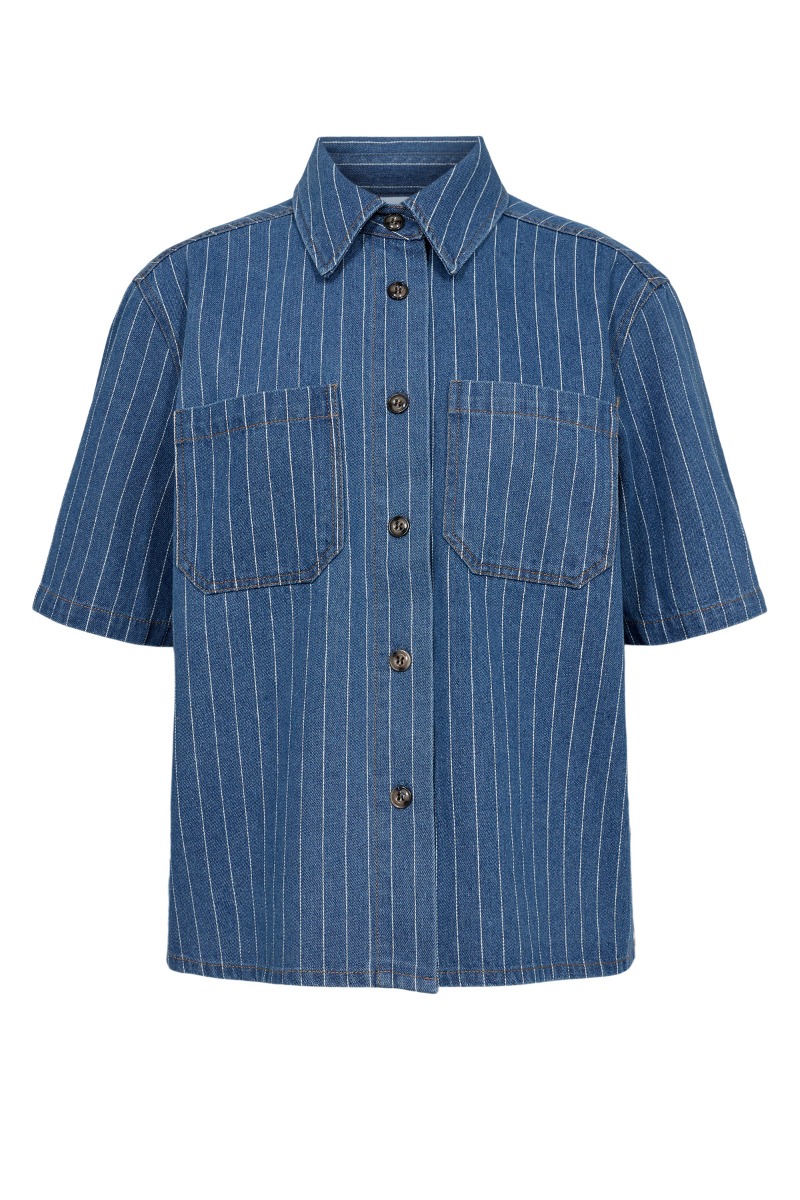 Skjorte   Nulucie Shirt   Dark Blue Denim fra Nümph