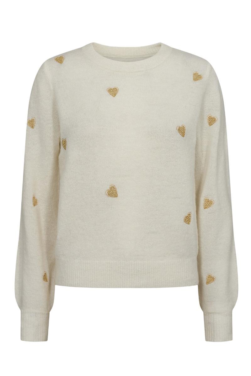 Strik   Nu Holly Pullover   Cloud Dancer fra Nümph