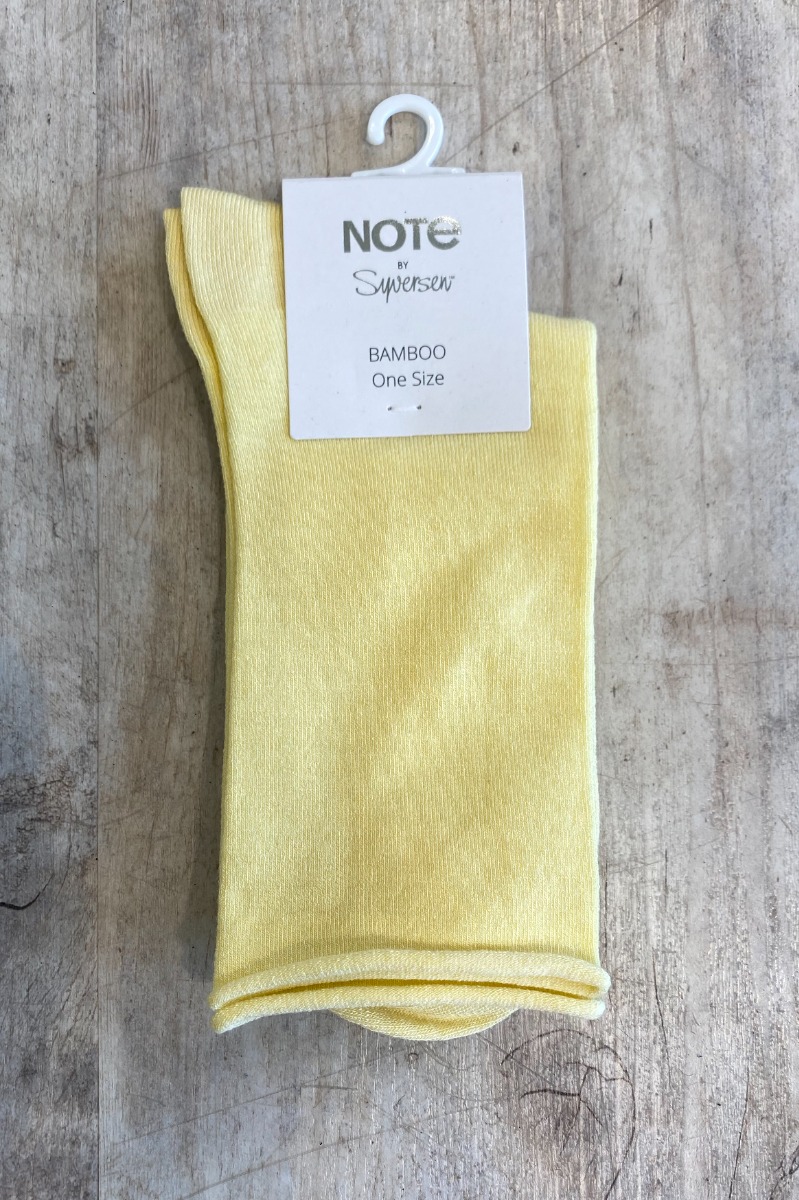 Oroblu   Strømper   Woman Note Woman Bamboo Roll Top   Yellow fra Oroblãº