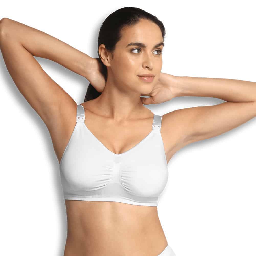 Seamless Padded Graviditets Og Amme Bh   Hvid   Xl fra Carriwell