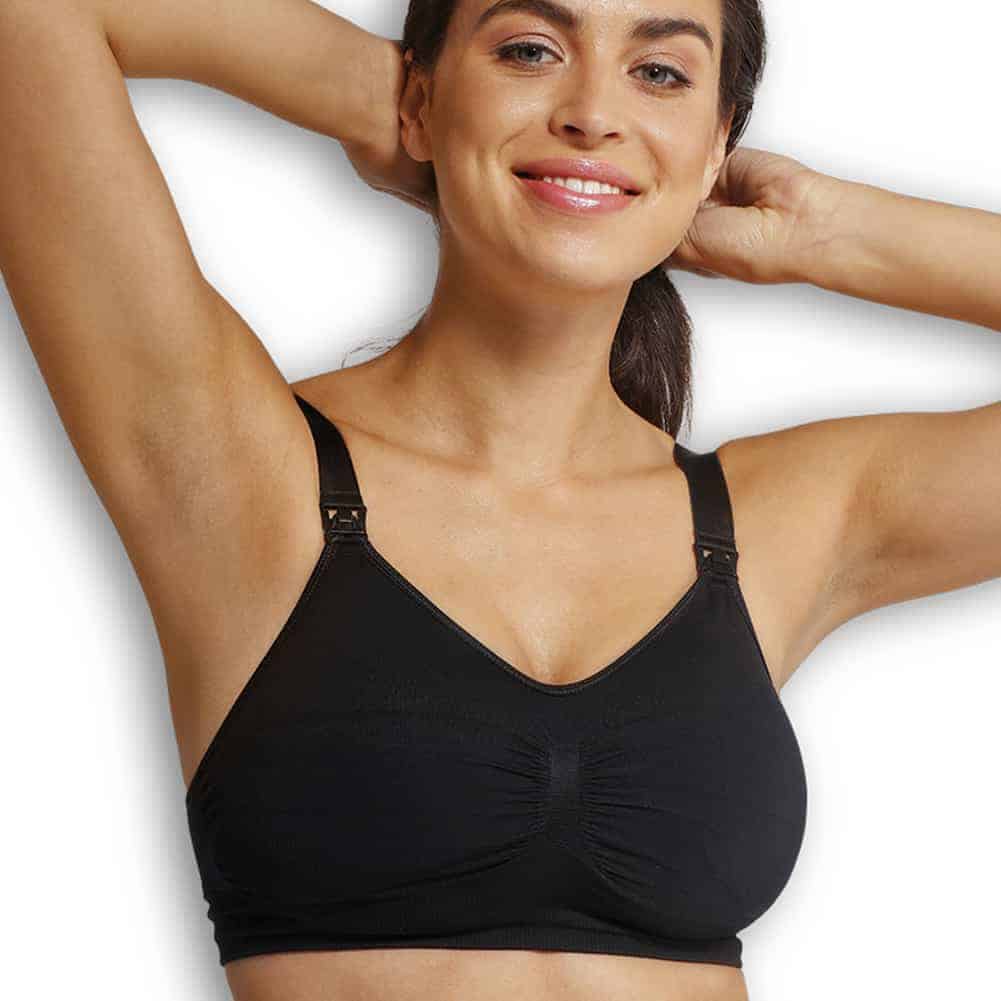 Seamless Padded Graviditets Og Amme Bh   Sort   S fra Carriwell