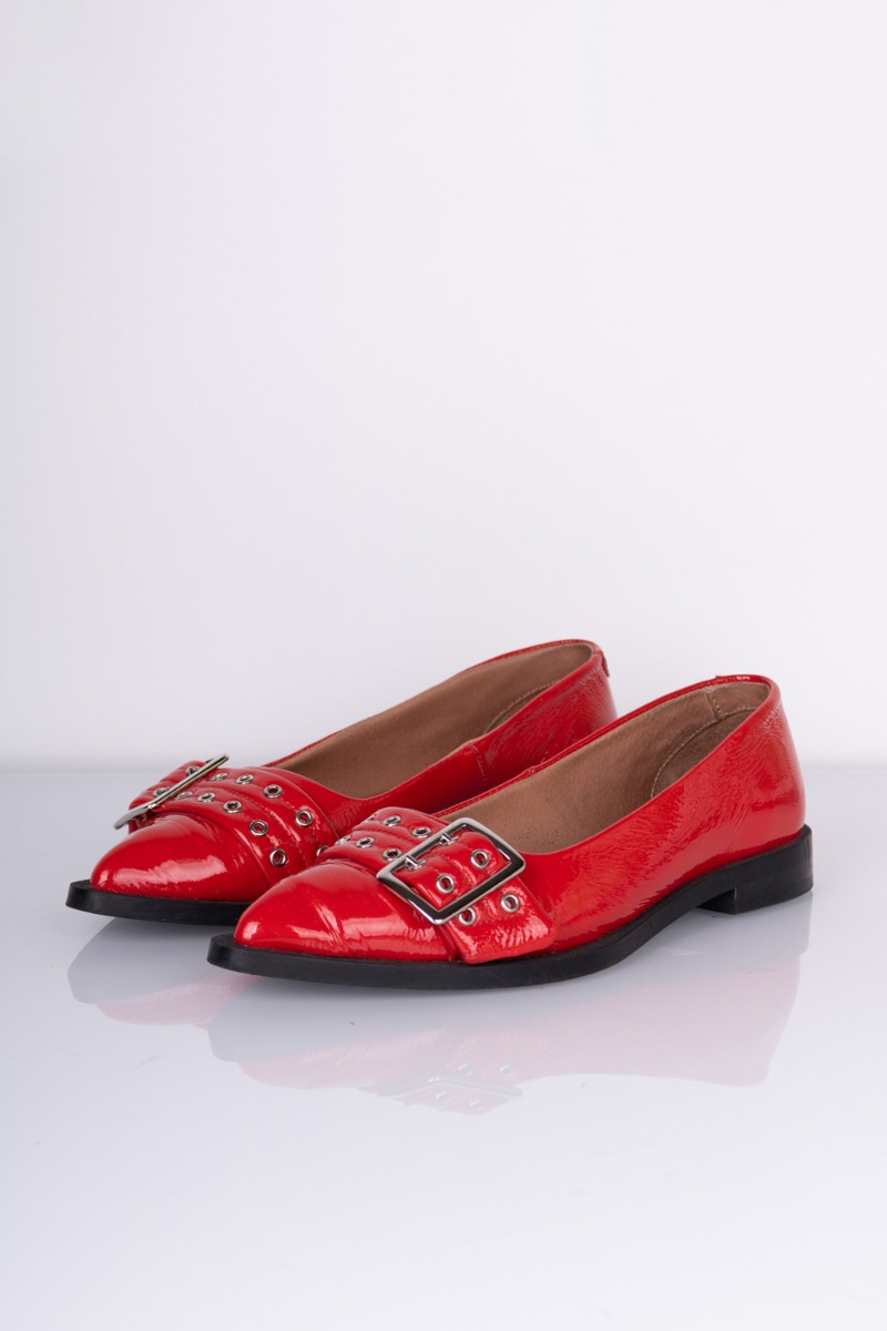 Sko   Saso Low   Red Patent fra Pavement