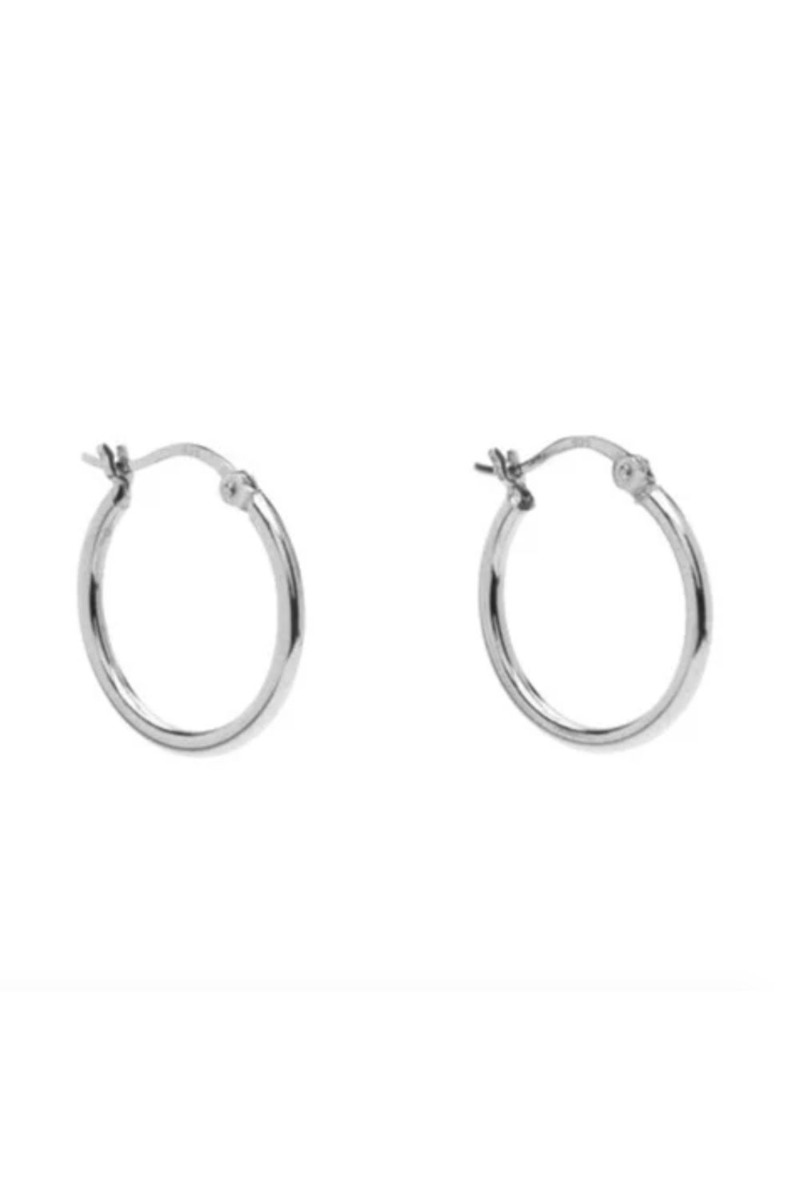 øreringe   Basic Medium Hoop   S Silver fra Pico