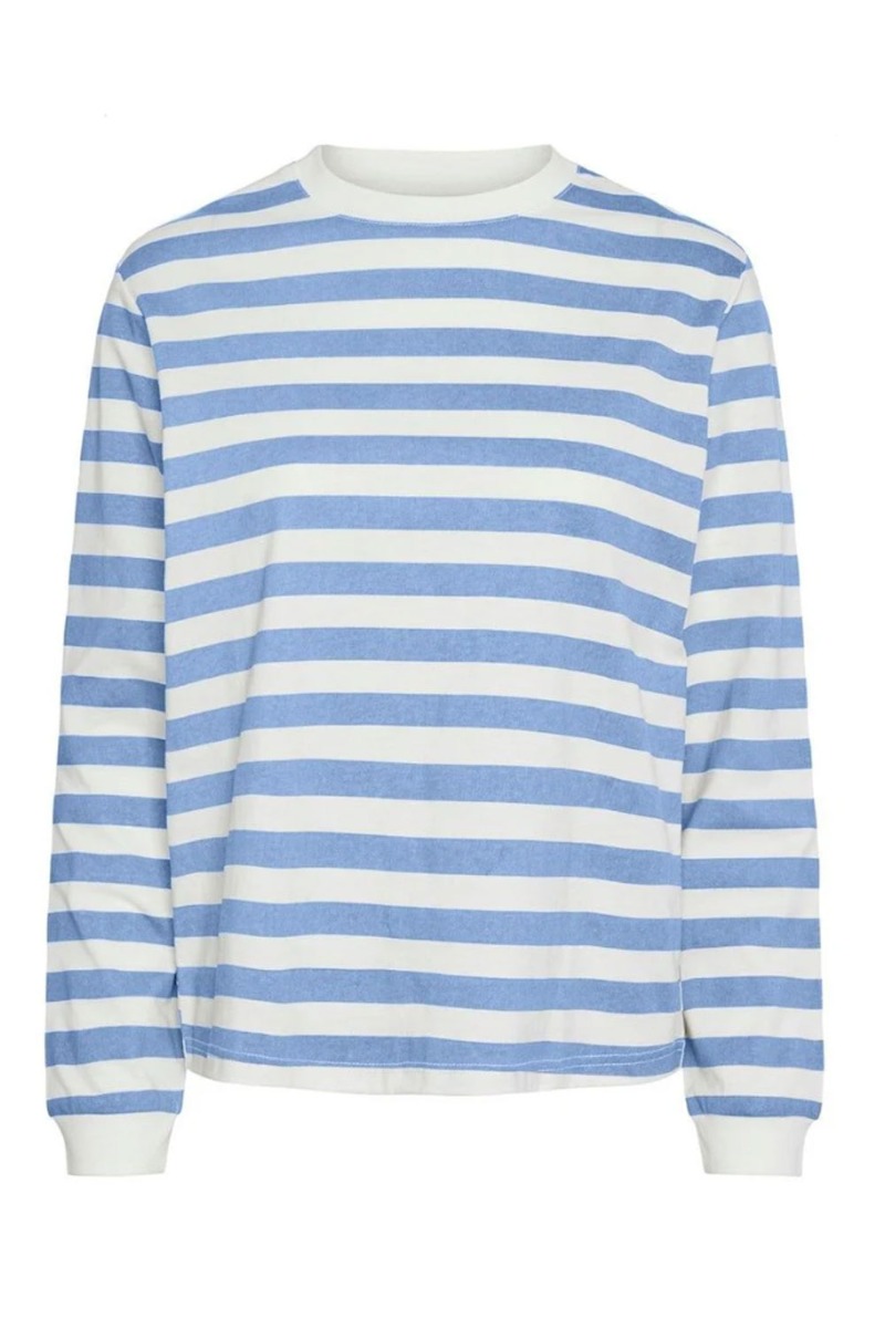 Bluse   Pc Puk Ls Tee   Cloud Dancer Hydrangea fra Pieces