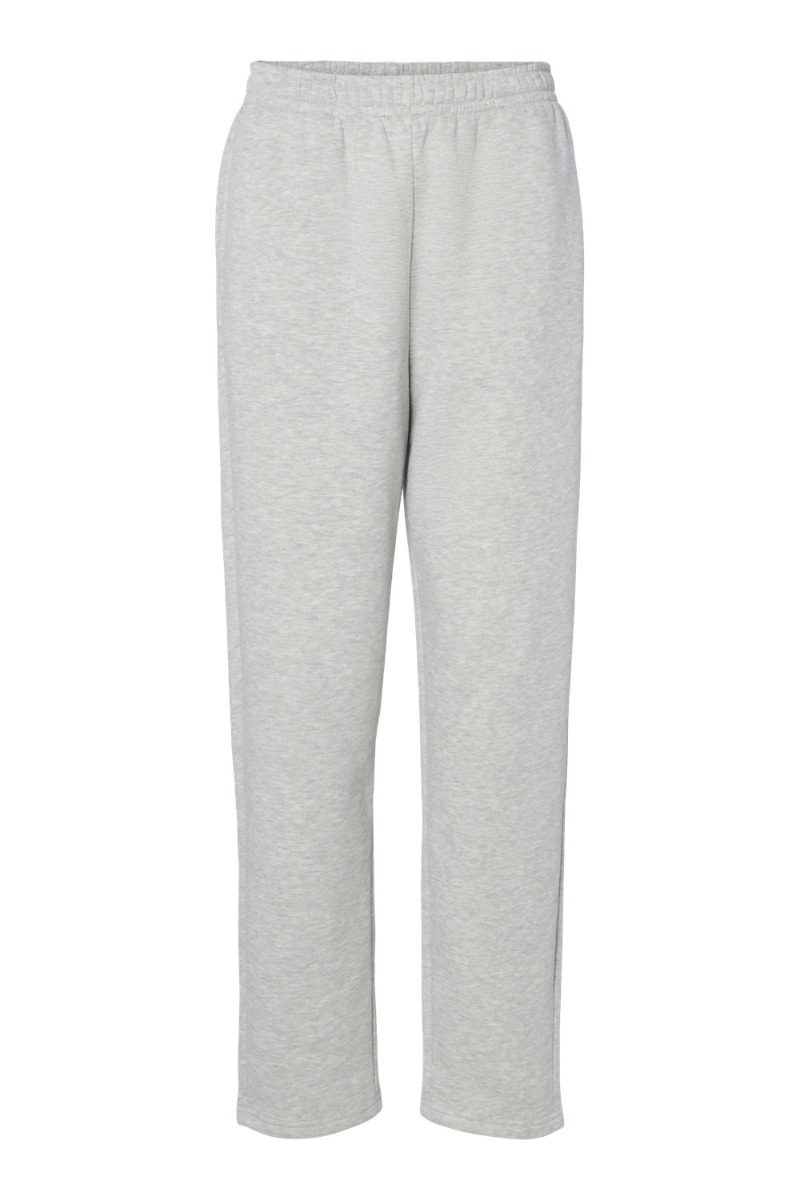 Bukser   Pc Chilli Hw Straight Sweat Pants N  Light Grey Melange fra Pieces
