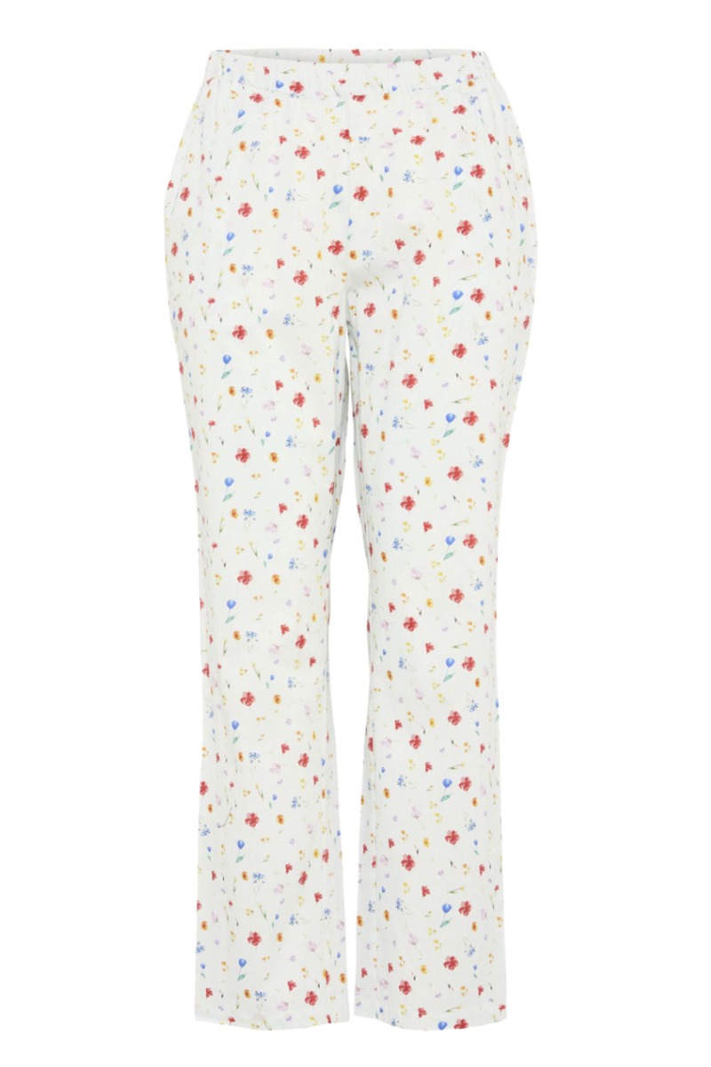 Bukser Pc Mia Mw Straight Pants Bright White fra Pieces
