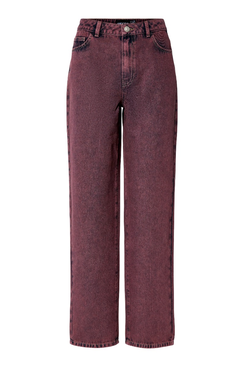 Jeans   Dria Hw Straight Denim Pants   Tawny Port fra Pieces