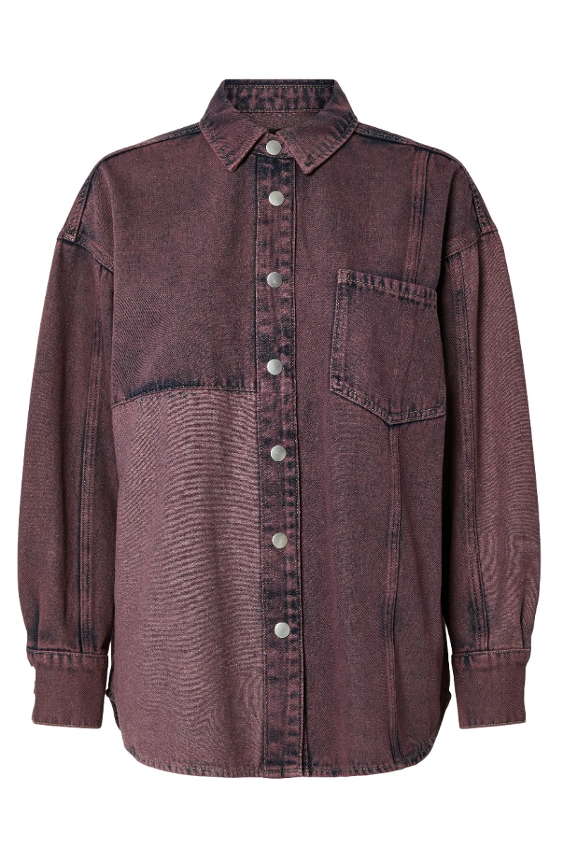 Skjorte   Dria Denim Shirt   Tawny Port fra Pieces