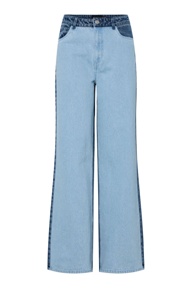 Jeans   Pc Famy Hw Wide Denim Jeans  Light Blue Denim fra Pieces