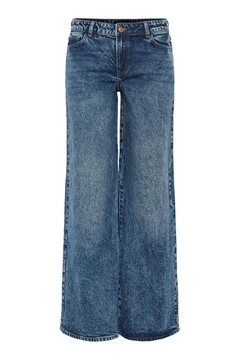 Jeans   Pc Selma Lw Wide Jeans   Medium Blue Denim fra Pieces