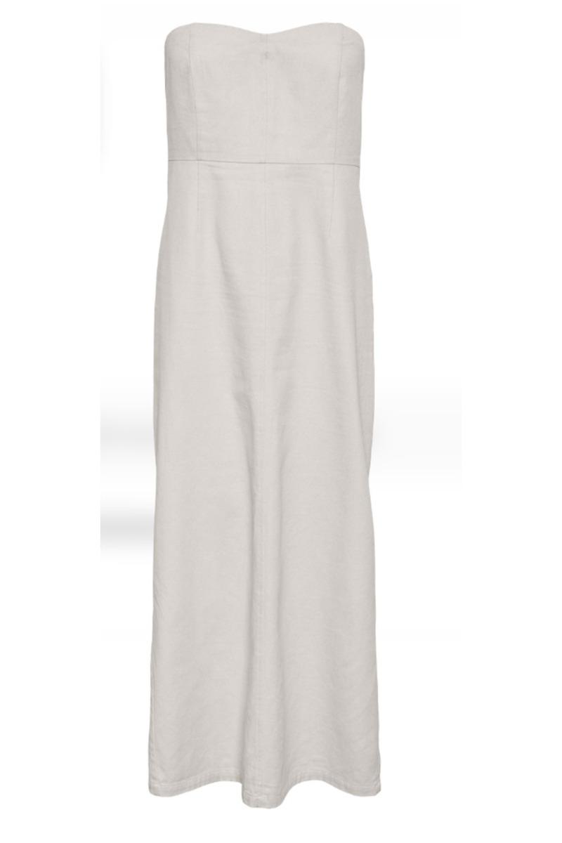 Kjole   Pc Mille Ankle Bandeau Dress   White Asparagus fra Pieces
