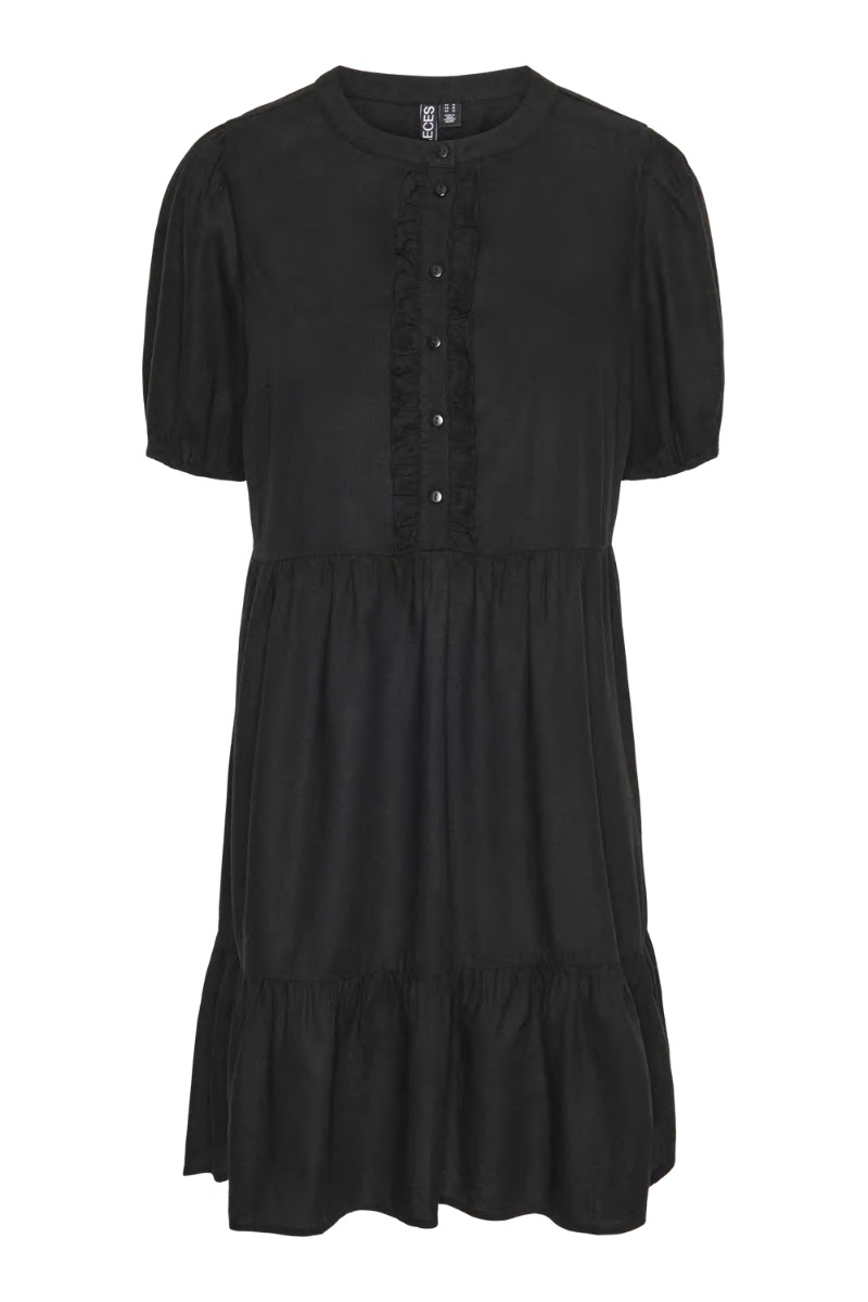 Kjole   Pc Pia Ss Frill Short Dress Camp   Black fra Pieces