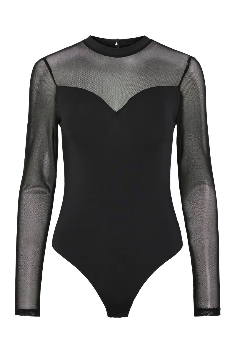 Bodystocking   Pc Milly Ls Mesh Bodystocking Noos   Black fra Pieces