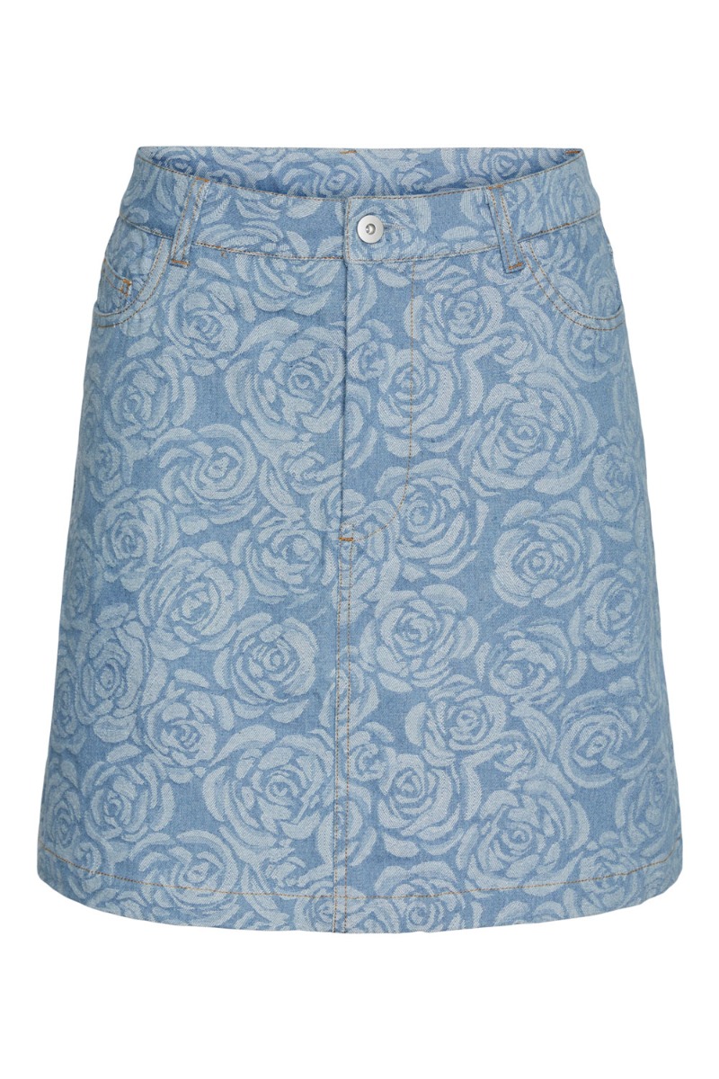 Nederdel   Pc Kalyn Hw Denim Skirt   Light Blue Denim fra Pieces