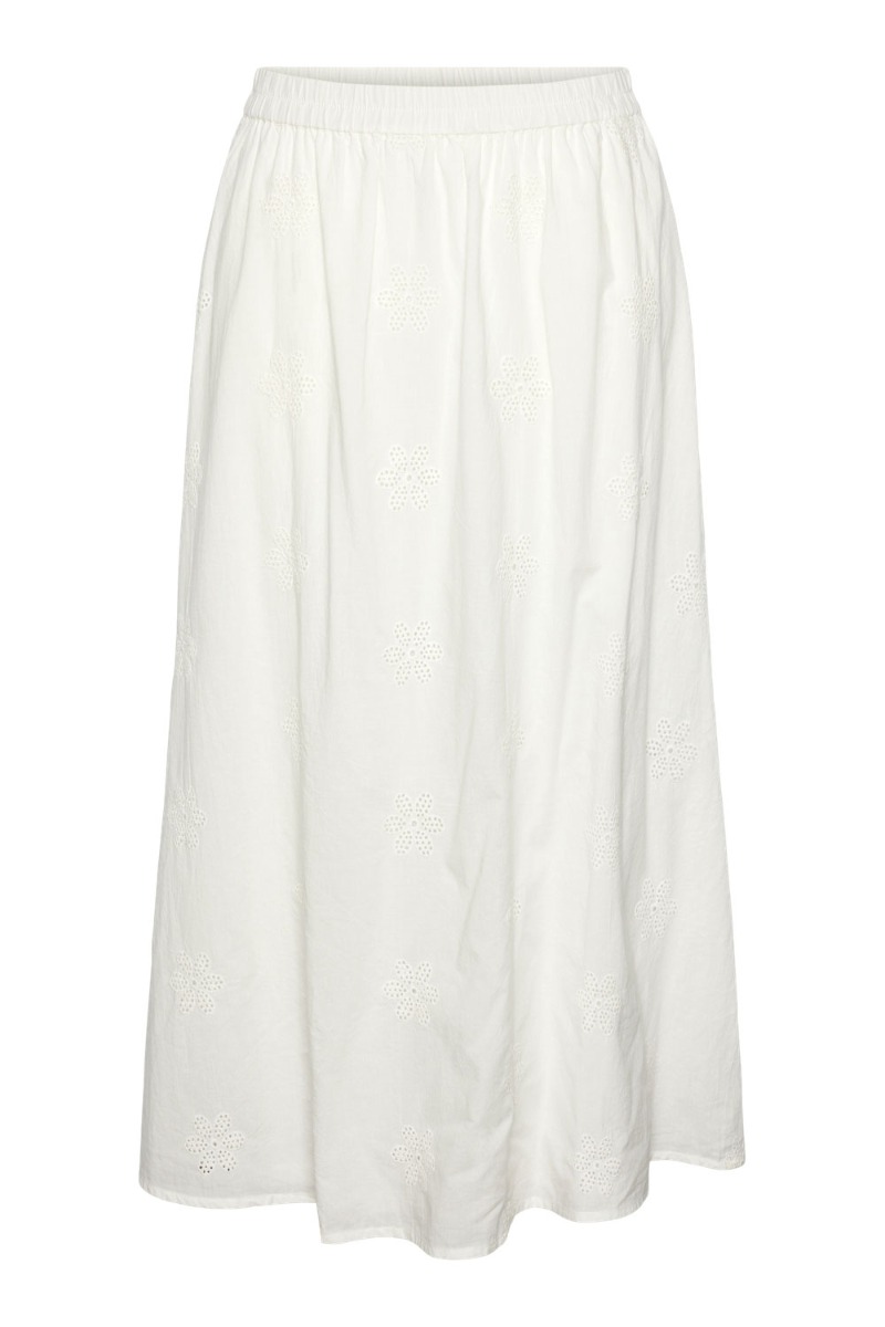 Nederdel   Pc Killi Hw Long Skirt   Cloud Dancer fra Pieces