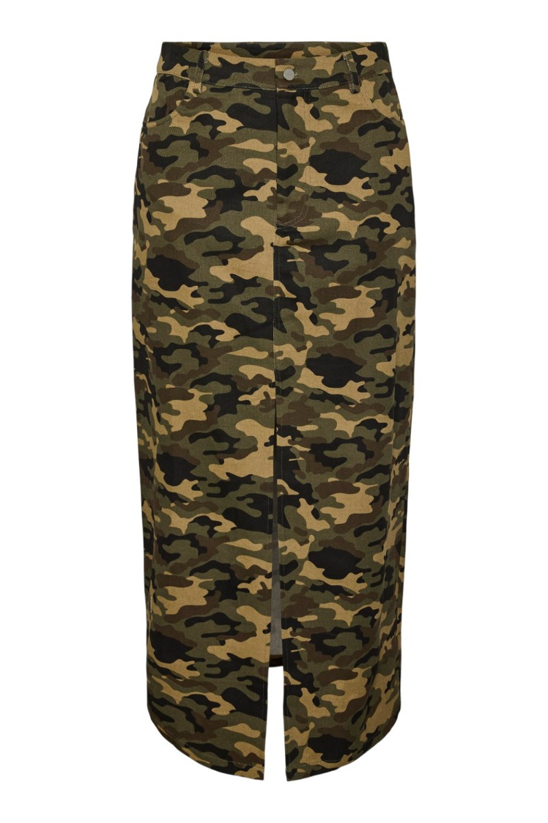 Nederdel   Pc Jessica Mw Ankle Skirt D2d   Jit Burnt Olive fra Pieces