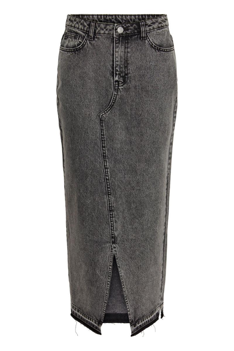 Nederdel   Pc Nora Hw Ankle Skirt   Grey Denim fra Pieces