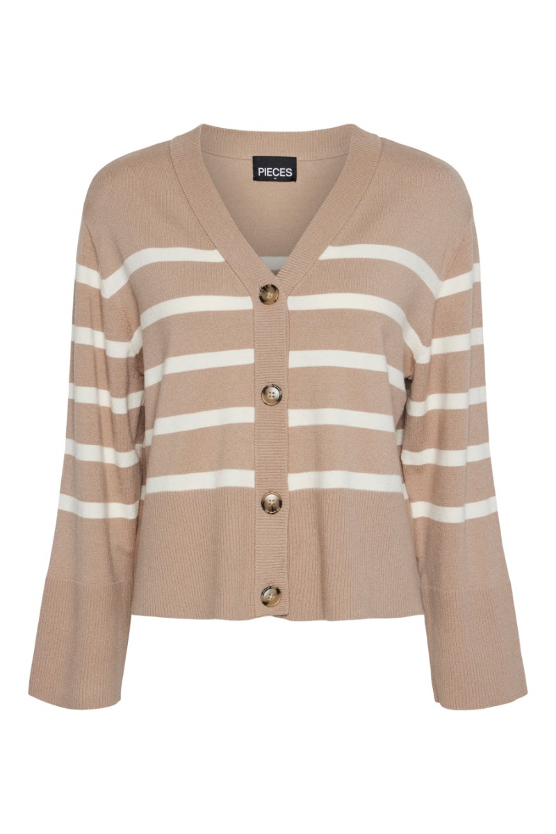 Cardigan   Pc Sia Ls Cardigan   Silver Mink White fra Pieces