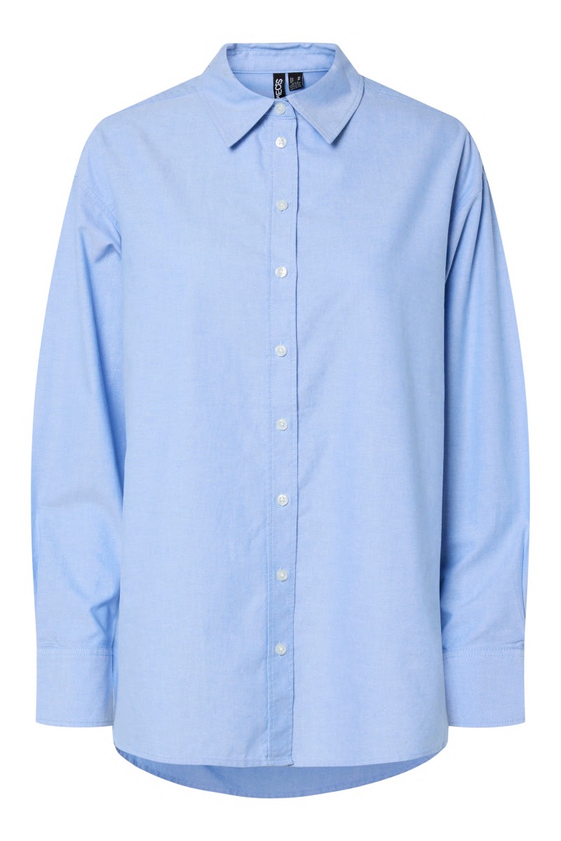 Skjorte   Poppy Ls Oxford Loose Shirt   Cashmere Blue fra Pieces