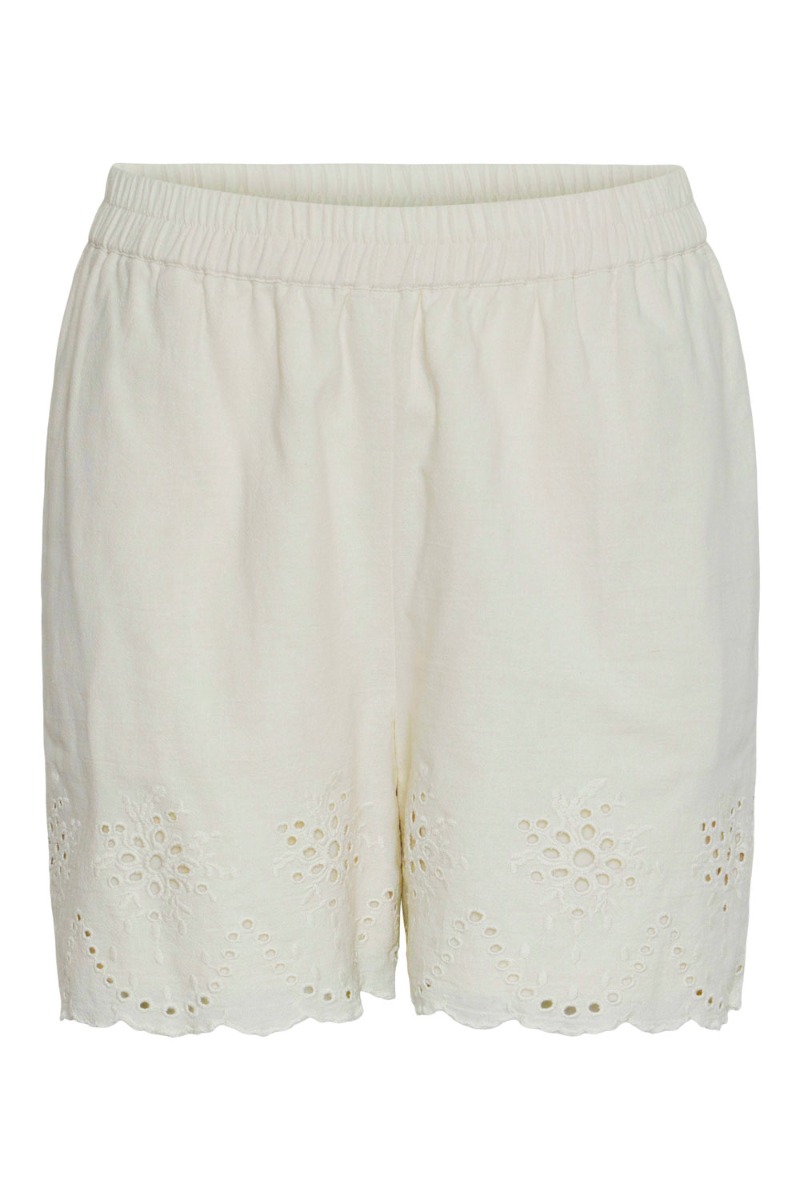 Shorts   Pc Almina Mw Embroidery Shorts   Birch fra Pieces