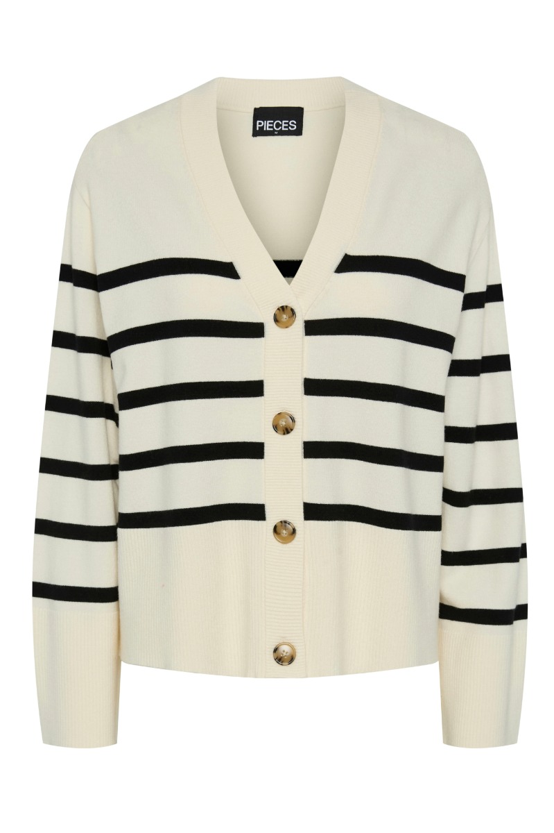 Cardigan   Pc Sia Ls Cardigan   White Black fra Pieces